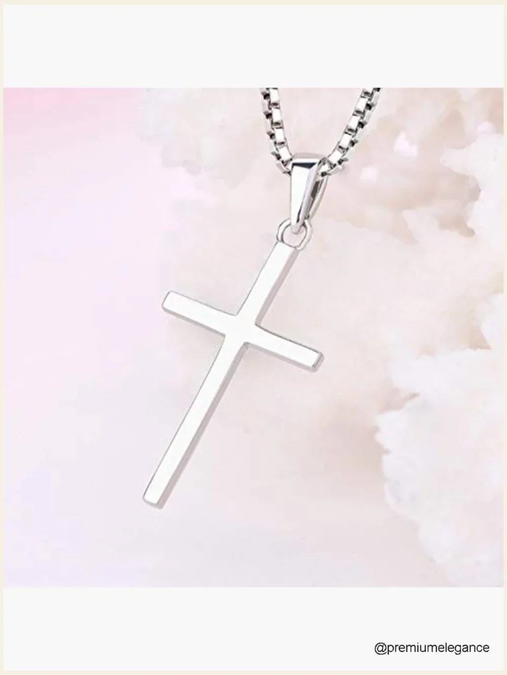 Solid 925 Sterling Silver Cross Pendant Necklace 18